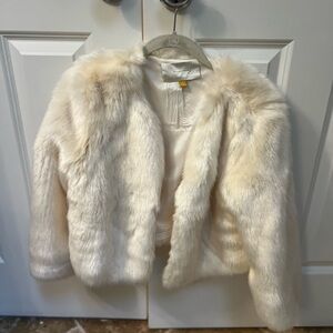 Leifsdottir Cream Faux Fur Puffer Jacket